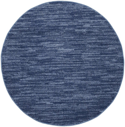 4' Blue Round Indoor Outdoor Area Rug HomeRoots