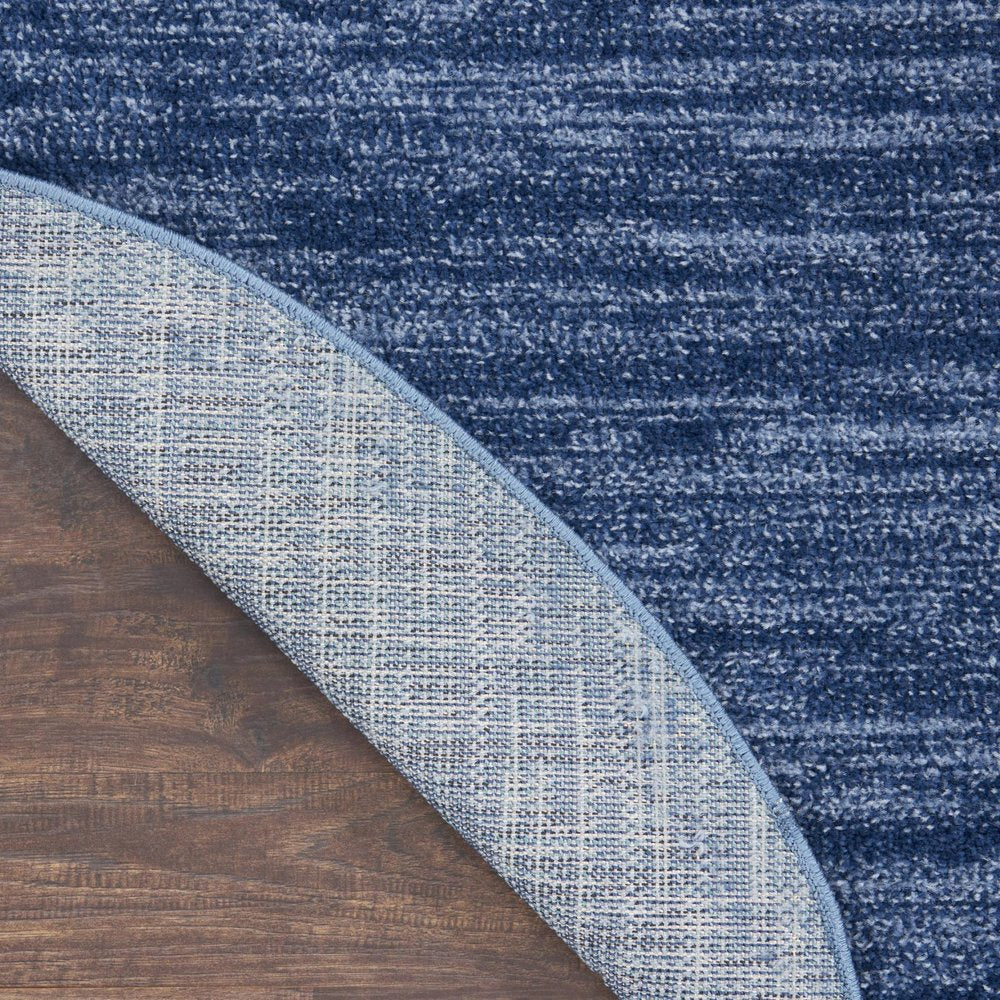 4' Blue Round Indoor Outdoor Area Rug — view 9