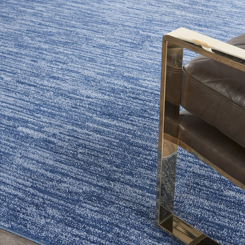 7' Square Blue Stain Resistant Indoor Outdoor Area Rug — view 6