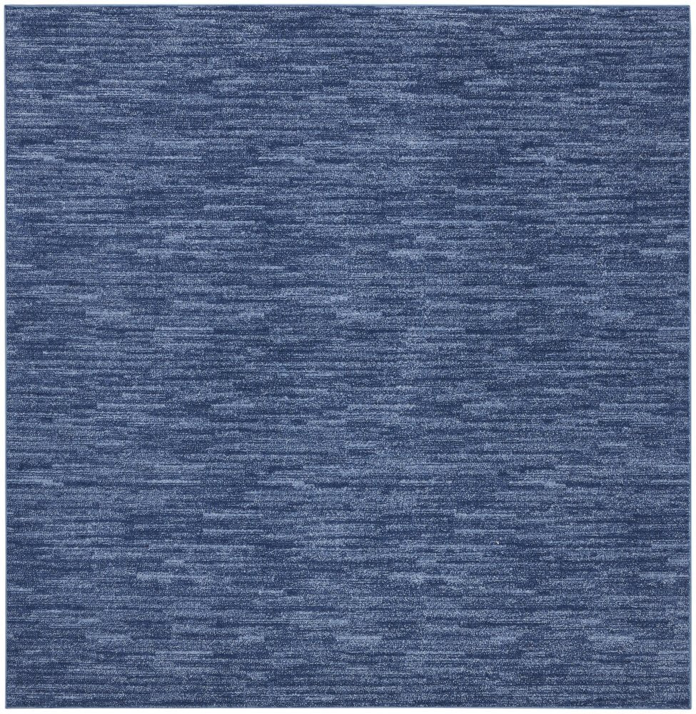 7' Square Blue Stain Resistant Indoor Outdoor Area Rug — view 7