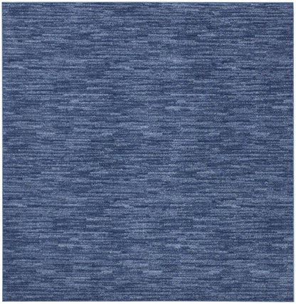 7' Square Blue Stain Resistant Indoor Outdoor Area Rug HomeRoots
