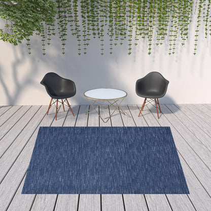 8' X 10' Navy Blue Non Skid Indoor Outdoor Area Rug