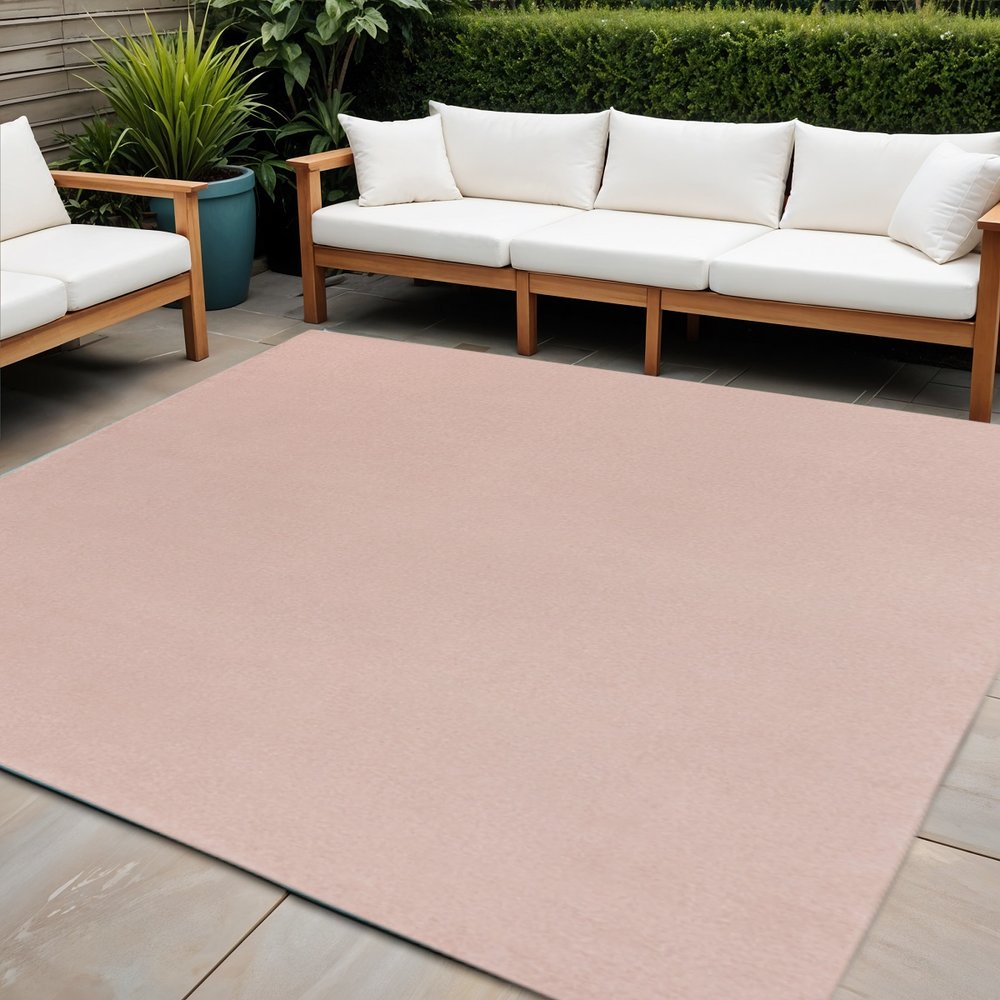 7' Pink Square Indoor Outdoor Area Rug HomeRoots