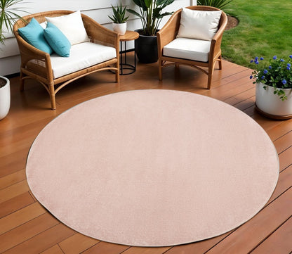 8' X 8' Pink Round Indoor Outdoor Area Rug HomeRoots