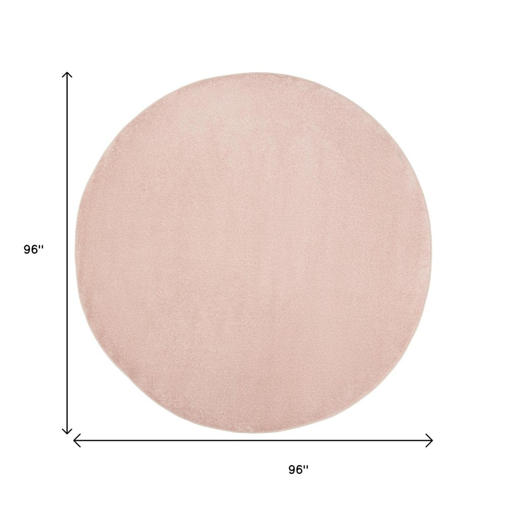 8' X 8' Pink Round Indoor Outdoor Area Rug — view 3