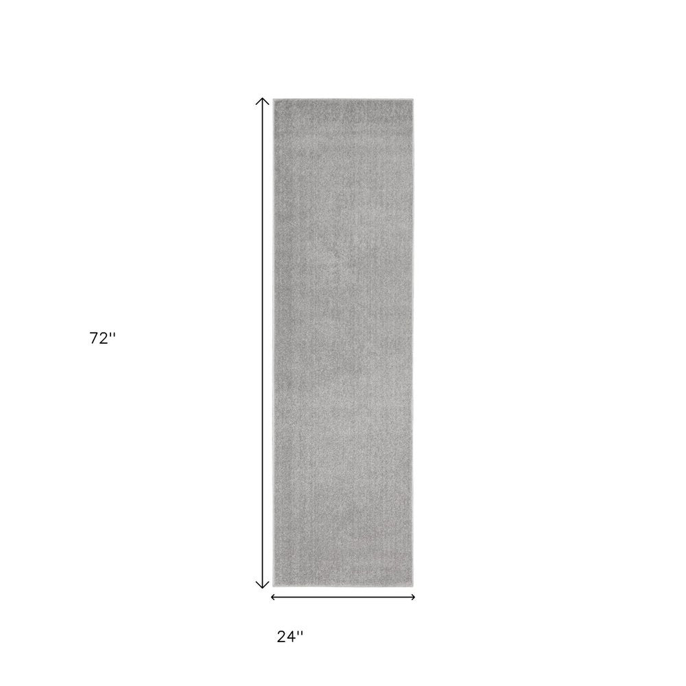 6' Gray Indoor Outdoor Runner Rug — view 1