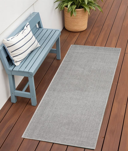 6' Gray Indoor Outdoor Runner Rug HomeRoots