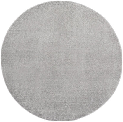 8' X 8' Silver Grey Round Non Skid Indoor Outdoor Area Rug