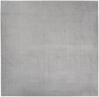 9' X 9' Silver Grey Square Non Skid Indoor Outdoor Area Rug