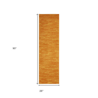 8' Orange Indoor Outdoor Runner Rug HomeRoots