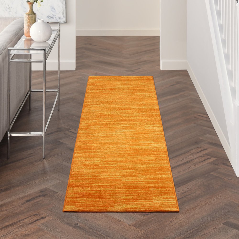 8' Orange Indoor Outdoor Runner Rug — view 7