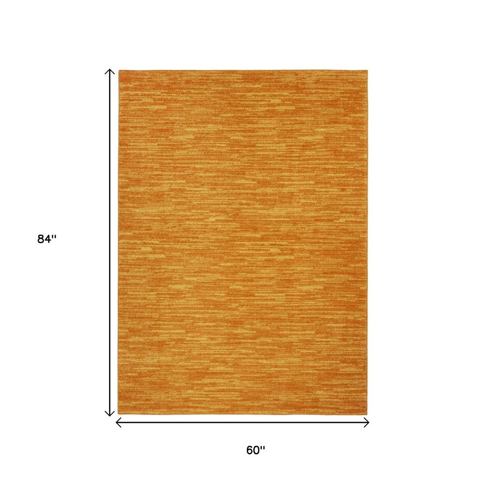 5' X 7' Orange Indoor Outdoor Area Rug — view 2