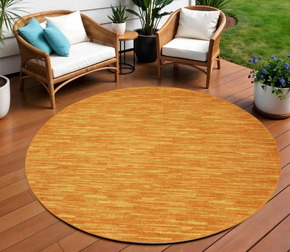 8' X 8' Orange Round Indoor Outdoor Area Rug HomeRoots