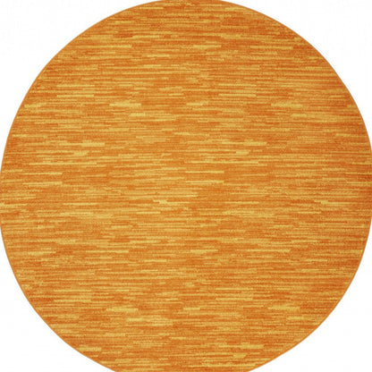 8' X 8' Orange Round Indoor Outdoor Area Rug HomeRoots