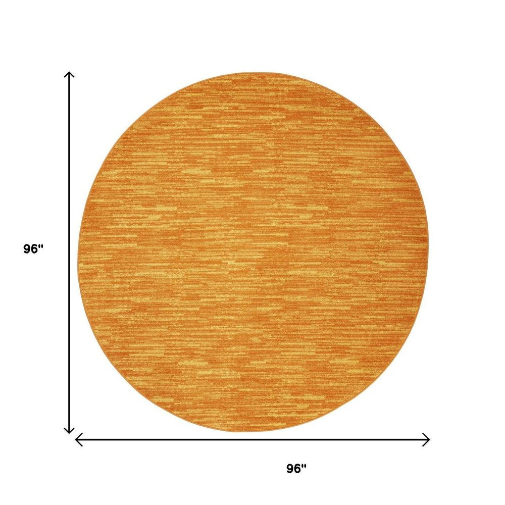 8' X 8' Orange Round Indoor Outdoor Area Rug HomeRoots