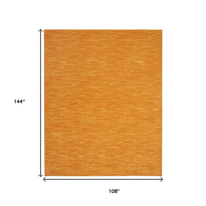 9' X 12' Orange Indoor Outdoor Area Rug