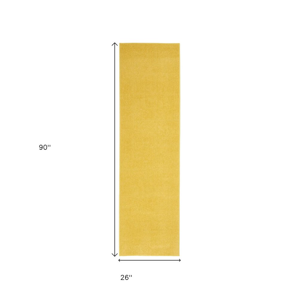 8' Yellow Indoor Outdoor Runner Rug — view 4