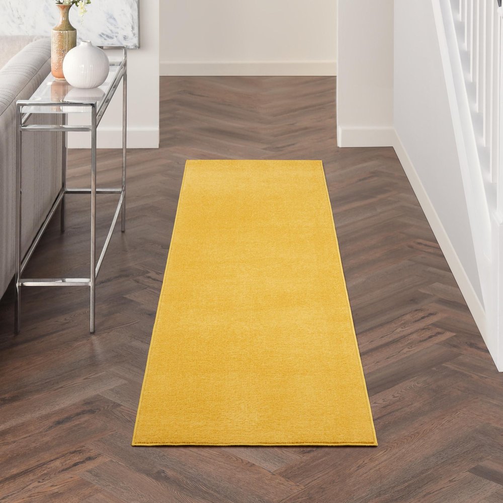 8' Yellow Indoor Outdoor Runner Rug HomeRoots