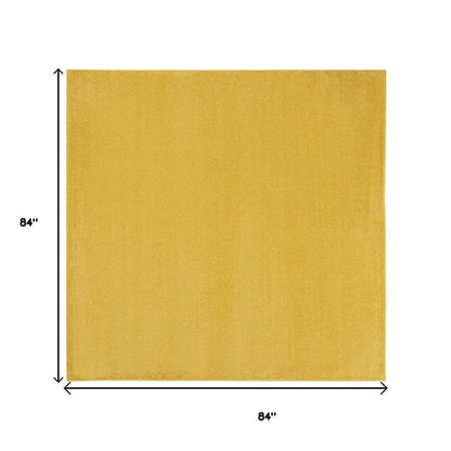 7' Yellow Square Indoor Outdoor Area Rug HomeRoots