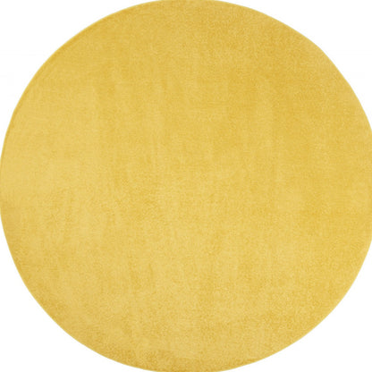 8' X 8' Yellow Round Non Skid Indoor Outdoor Area Rug