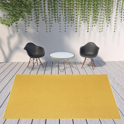 9' X 12' Yellow Non Skid Indoor Outdoor Area Rug