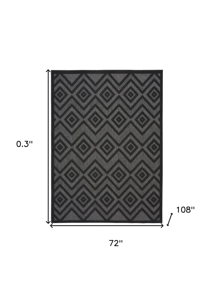 6' X 9' Charcoal Indoor Outdoor Area Rug — view 1
