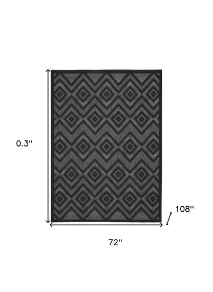 6' X 9' Charcoal Indoor Outdoor Area Rug HomeRoots