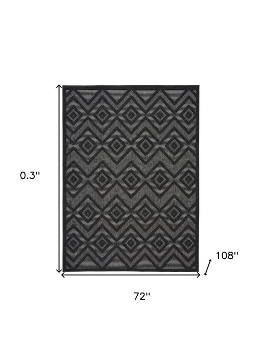 6' X 9' Charcoal Indoor Outdoor Area Rug
