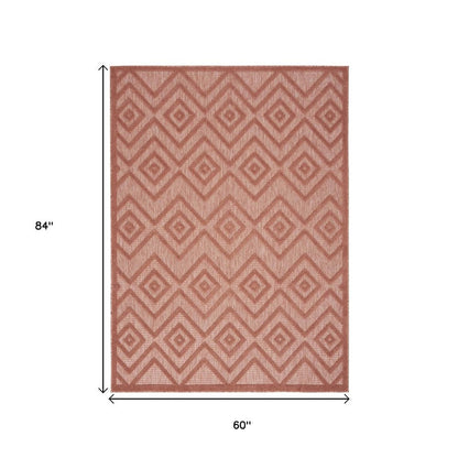 5' X 7' Coral Indoor Outdoor Area Rug HomeRoots