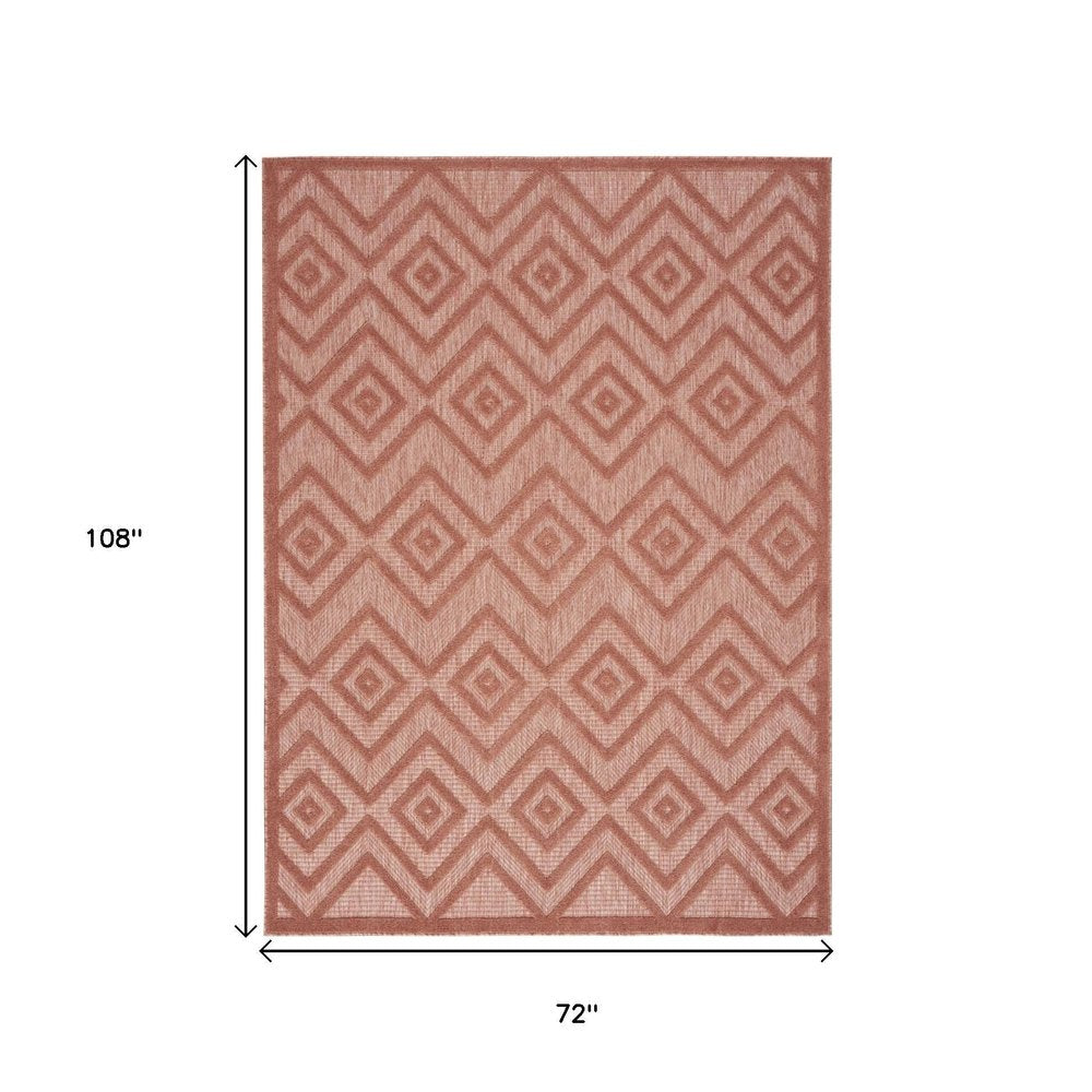 6' X 9' Coral Indoor Outdoor Area Rug HomeRoots
