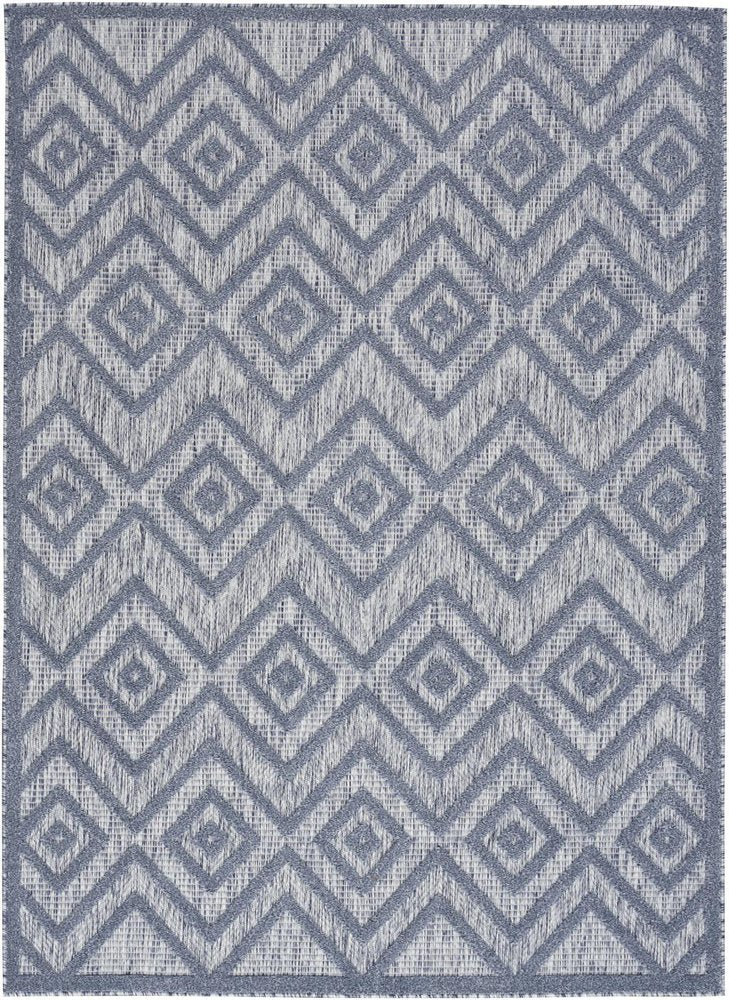 5' X 7' Denim Blue Indoor Outdoor Area Rug HomeRoots
