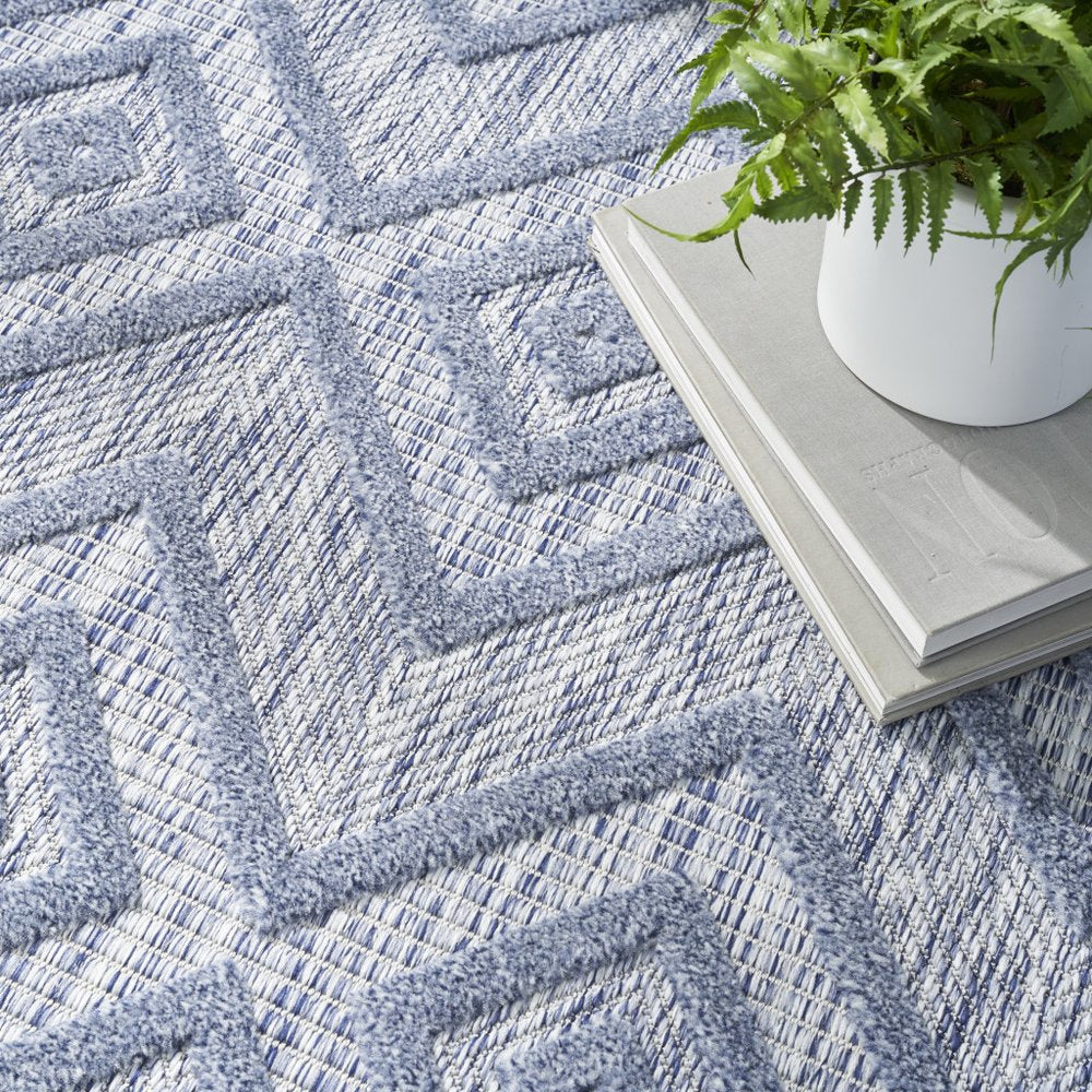 6' X 9' Denim Blue Indoor Outdoor Area Rug — view 7