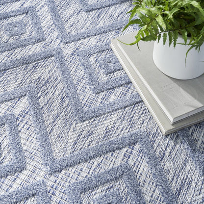 6' X 9' Denim Blue Indoor Outdoor Area Rug HomeRoots