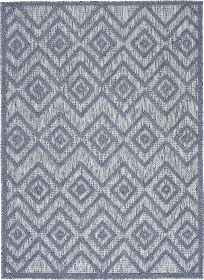 6' X 9' Denim Blue Indoor Outdoor Area Rug HomeRoots
