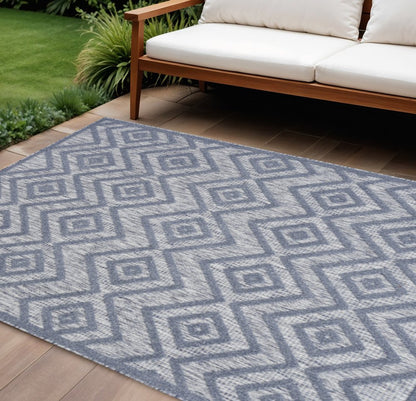 6' X 9' Denim Blue Indoor Outdoor Area Rug HomeRoots