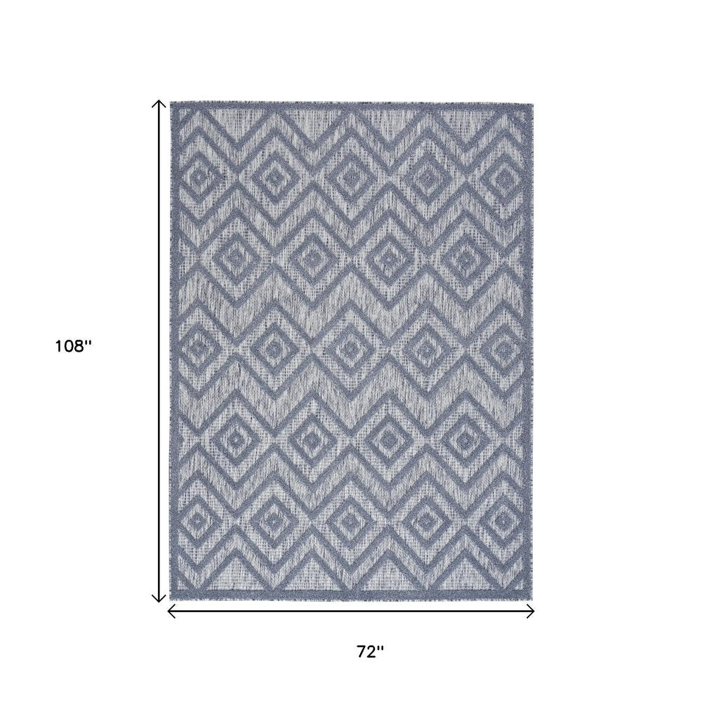 6' X 9' Denim Blue Indoor Outdoor Area Rug — view 4