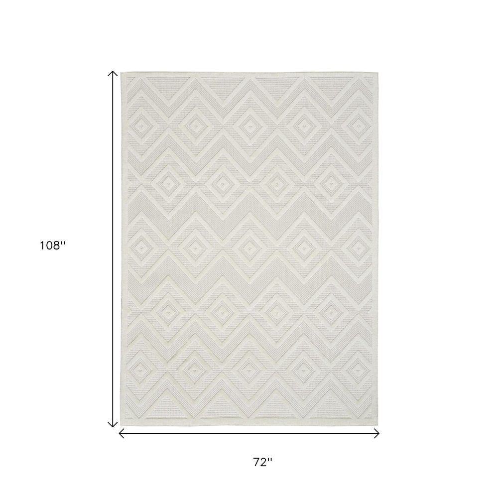 6' X 9' Ivory Indoor Outdoor Area Rug — view 2
