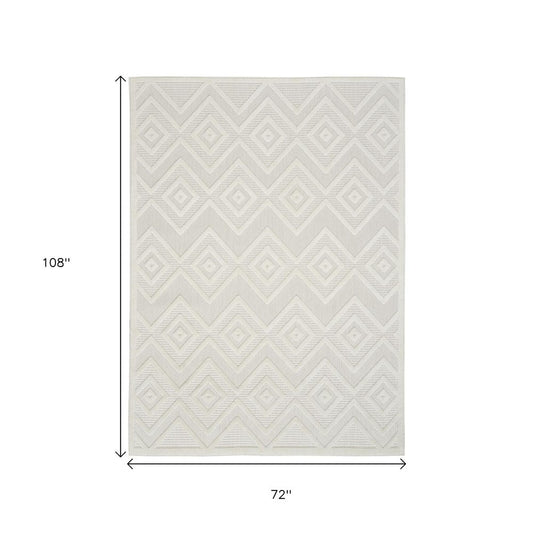 6' X 9' Ivory Indoor Outdoor Area Rug