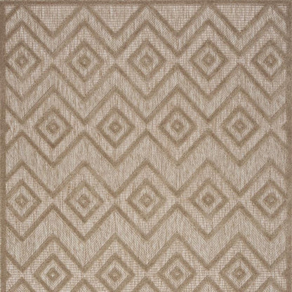 5' X 7' Beige Indoor Outdoor Area Rug