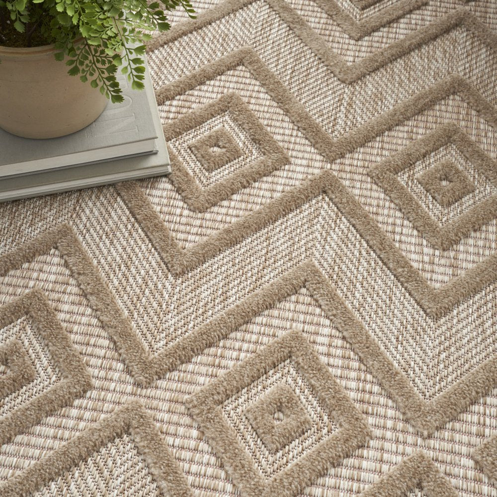 5' X 7' Beige Indoor Outdoor Area Rug — view 7