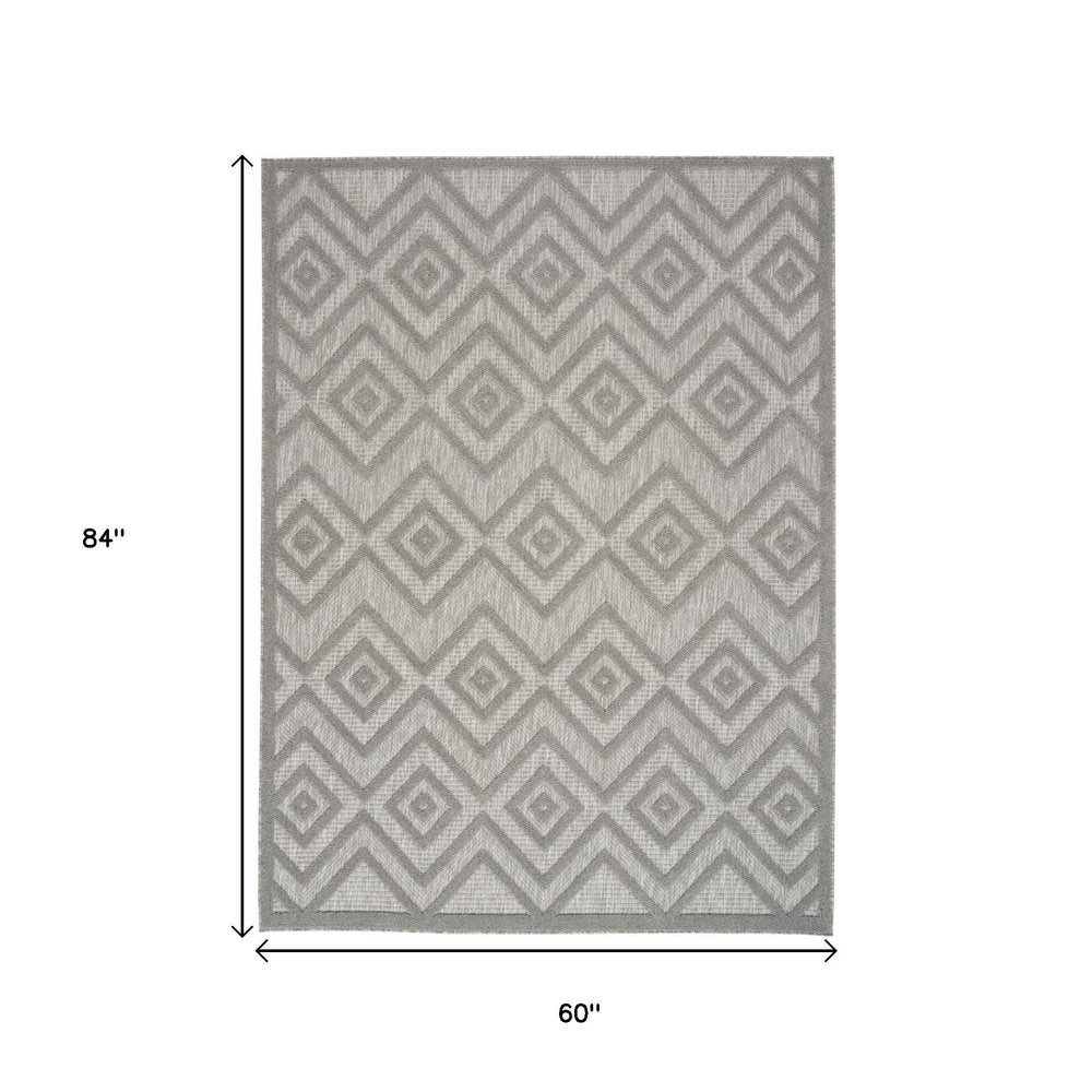 5' X 7' Gray Indoor Outdoor Area Rug — view 3