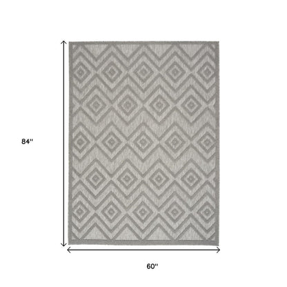 5' X 7' Gray Indoor Outdoor Area Rug HomeRoots