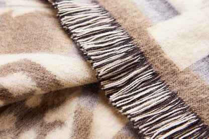 Gray Woven Acrylic Reversable Throw