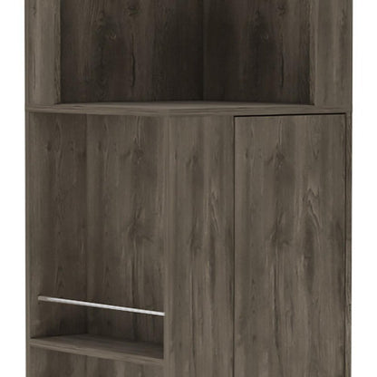73" Dark Brown Wood Corner Bar Cabinet With One Drawer HomeRoots