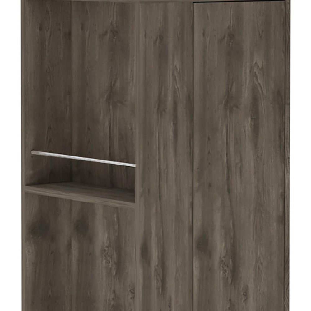 73" Dark Brown Wood Corner Bar Cabinet With One Drawer HomeRoots