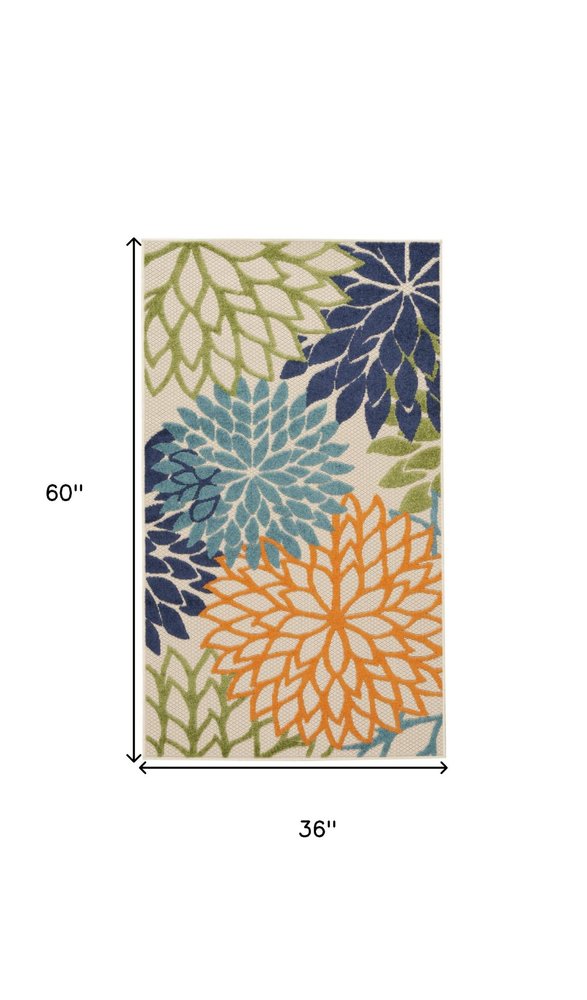 3' X 5' Cream Indoor Outdoor Area Rug — view 1