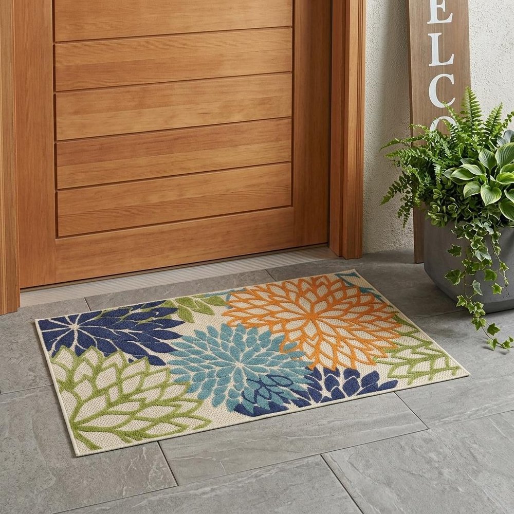3' X 5' Cream Indoor Outdoor Area Rug HomeRoots