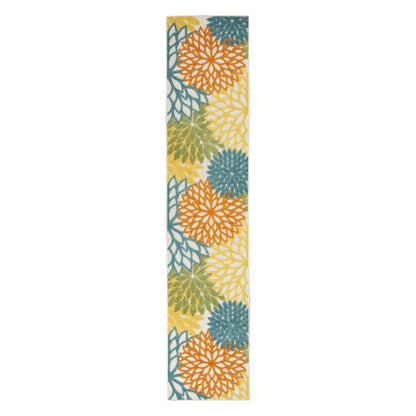 10' Turquoise Indoor Outdoor Runner Rug HomeRoots