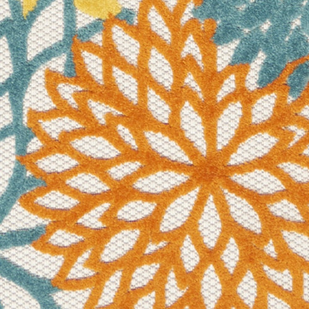 10' Turquoise Indoor Outdoor Runner Rug HomeRoots