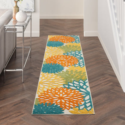 10' Turquoise Indoor Outdoor Runner Rug HomeRoots